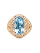 Pierścionek Vintage Akwamaryn 14k żółte złoto vrc074y